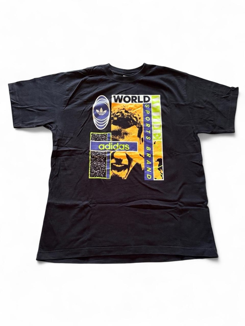 Adidas Retro World Sport Brand Graphic T-Shirt – Size Large